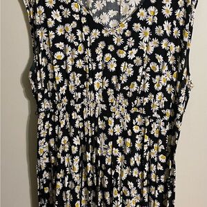 Floral Black and White Women's Dress
